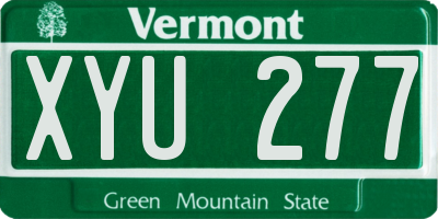VT license plate XYU277