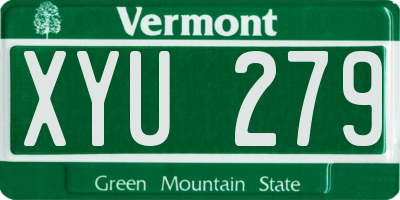VT license plate XYU279