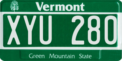 VT license plate XYU280