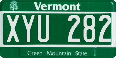 VT license plate XYU282