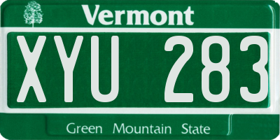 VT license plate XYU283