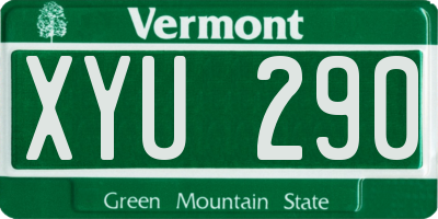 VT license plate XYU290