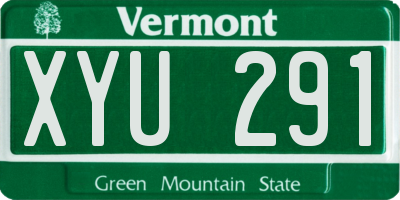 VT license plate XYU291