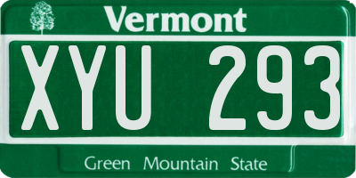 VT license plate XYU293
