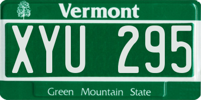 VT license plate XYU295