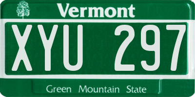 VT license plate XYU297