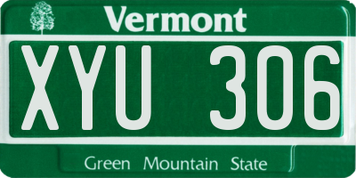VT license plate XYU306