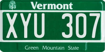 VT license plate XYU307