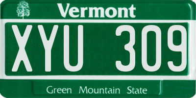 VT license plate XYU309