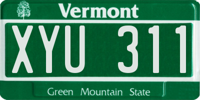 VT license plate XYU311