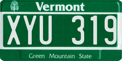 VT license plate XYU319