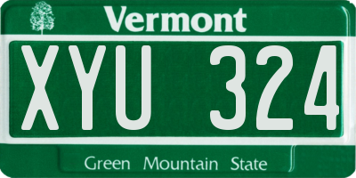 VT license plate XYU324