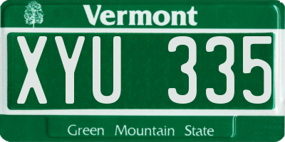 VT license plate XYU335