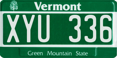 VT license plate XYU336