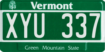 VT license plate XYU337