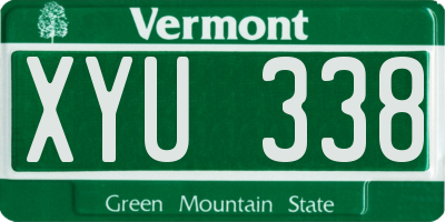 VT license plate XYU338