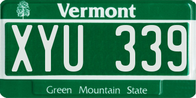 VT license plate XYU339