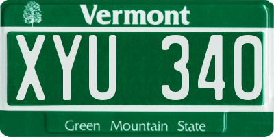 VT license plate XYU340