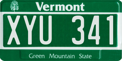 VT license plate XYU341
