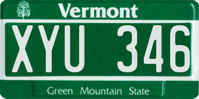 VT license plate XYU346