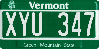 VT license plate XYU347