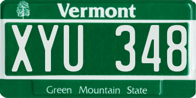VT license plate XYU348