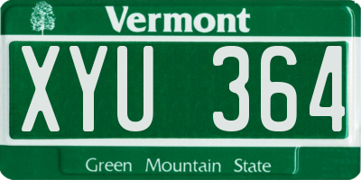 VT license plate XYU364