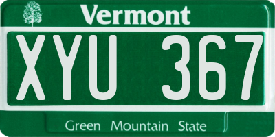 VT license plate XYU367