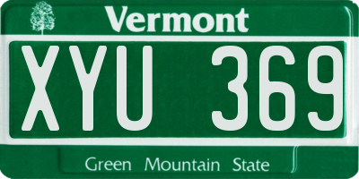 VT license plate XYU369