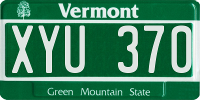 VT license plate XYU370