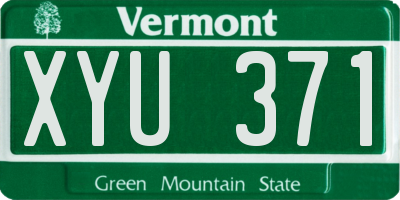 VT license plate XYU371