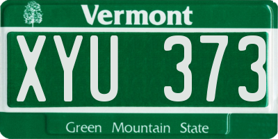 VT license plate XYU373