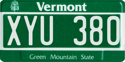 VT license plate XYU380