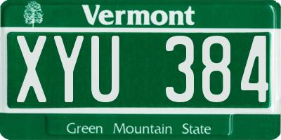 VT license plate XYU384