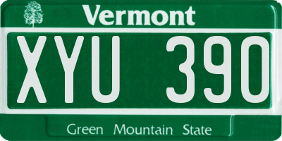VT license plate XYU390