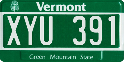 VT license plate XYU391