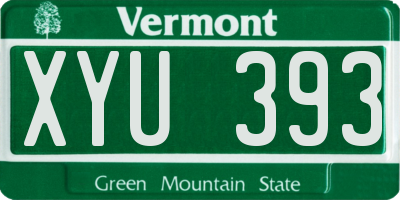VT license plate XYU393