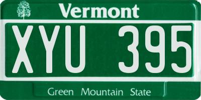 VT license plate XYU395