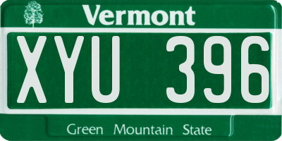 VT license plate XYU396