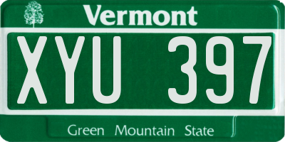 VT license plate XYU397