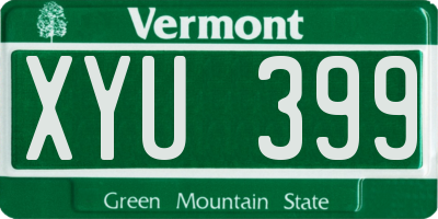 VT license plate XYU399