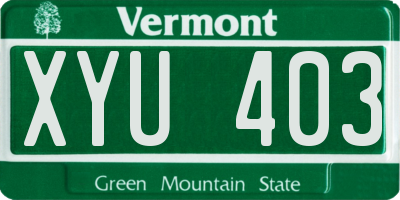 VT license plate XYU403