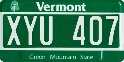 VT license plate XYU407