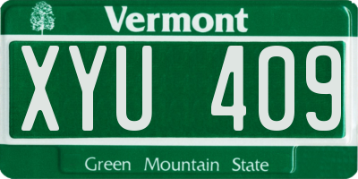 VT license plate XYU409