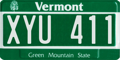 VT license plate XYU411