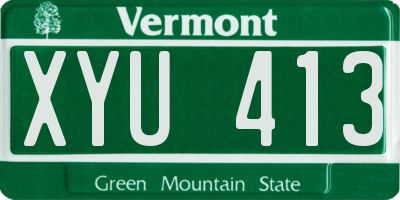 VT license plate XYU413