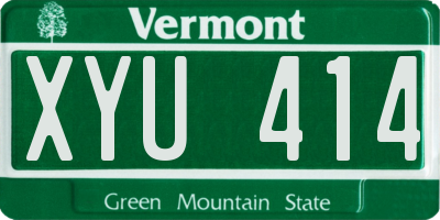 VT license plate XYU414