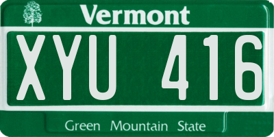 VT license plate XYU416