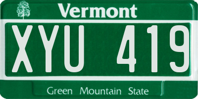 VT license plate XYU419
