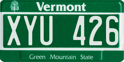 VT license plate XYU426